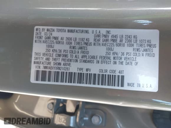 ✅ 2024 Mazda CX-50 Meridian Edition • VIN: 7MMVABXYXRN210261 • Lot: 43602371. Wystawiony na IAAI z przebiegiem 24 813 mil. Bezpłatny archiwum sprzedaży aukcyjnych z USA i szczegółowy raport historii pojazdu na DreamBid. Zdjęcie 9.