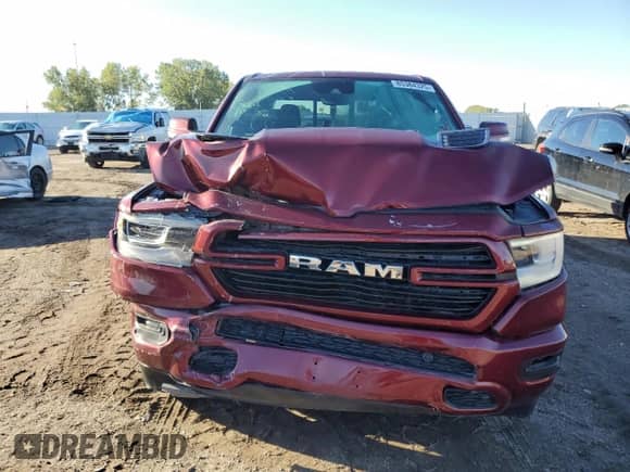 2022 Ram 1500 Laramie with VIN 1C6SRFJT7NN135357, listed as a Copart auction lot 85384325 with 55,332 mi miles and Salvage title. Bid and sale history available at DreamBid. Image 5.