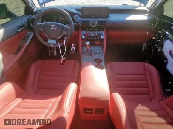 2025 Lexus IS 350 F Sport with VIN JTHGZ1E21S5038216, listed as a Copart auction lot 86664885 with 4,705 mi miles and Salvage title. Bid and sale history available at DreamBid. Image 8.