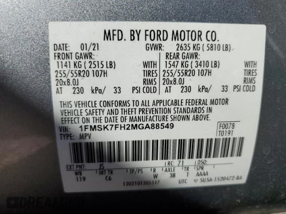 ✅ 2021 Ford Explorer Limited • VIN: 1FMSK7FH2MGA88549 • Lot: 54145295. Wystawiony na Copart z przebiegiem 90 736 mil. Bezpłatny archiwum sprzedaży aukcyjnych z USA i szczegółowy raport historii pojazdu na DreamBid. Zdjęcie 14.