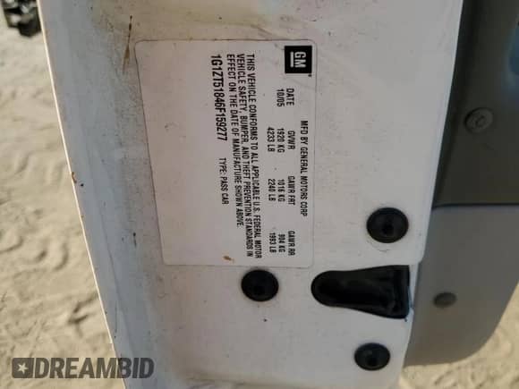 2006 Chevrolet Malibu 2LT with VIN 1G1ZT51846F159277, listed as a Copart auction lot 69210904 with 186,763 mi miles and Salvage title. Bid and sale history available at DreamBid. Image 13.