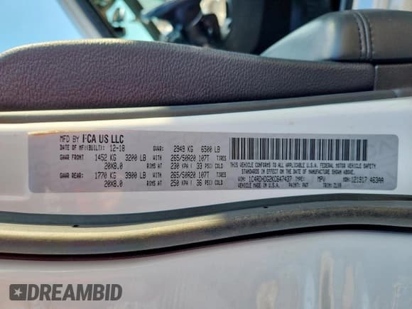 ✅ 2019 Dodge Durango GT Plus • VIN: 1C4RDHDG2KC647437 • Lot: 82429345. Listed on Copart with 156,209 mi. Free auction sales archive from the USA and detailed vehicle history report at DreamBid. Image 13.