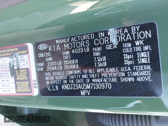 ✅ 2021 Kia Soul S • VIN: KNDJ23AU5M7130970 • Lot: 43427163. Listed on IAAI with 24,342 mi. Free auction sales archive from the USA and detailed vehicle history report at DreamBid. Image 9.