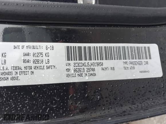 2018 Dodge Charger Daytona 392 with VIN 2C3CDXGJ5JH319050, listed as a IAAI auction lot 43308895 with 88,097 mi miles and . Bid and sale history available at DreamBid. Image 9.