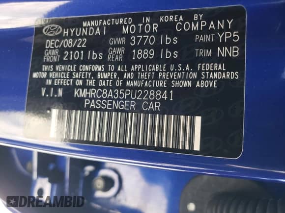 2023 Hyundai Venue SEL с VIN KMHRC8A35PU228841, выставлен на аукционе Copart как лот 70652184 с пробегом 8 778 миль миль и Списание • Salvage title. История ставок и продаж доступна на DreamBid. Изображение 13.