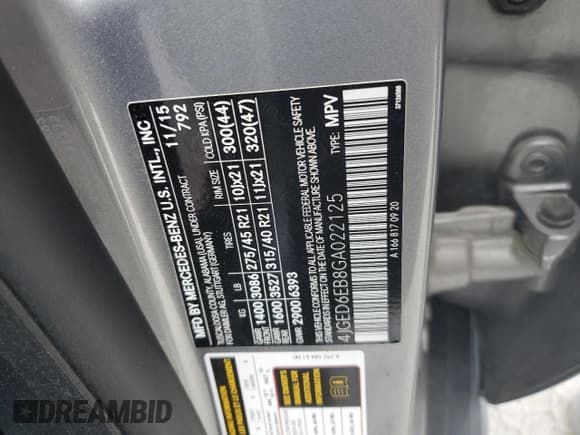 ✅ 2016 Mercedes-Benz GLE 450 AMG • VIN: 4JGED6EB8GA022125 • Lot: 67925155. Listed on Copart with Not provided. Free auction sales archive from the USA and detailed vehicle history report at DreamBid. Image 13.