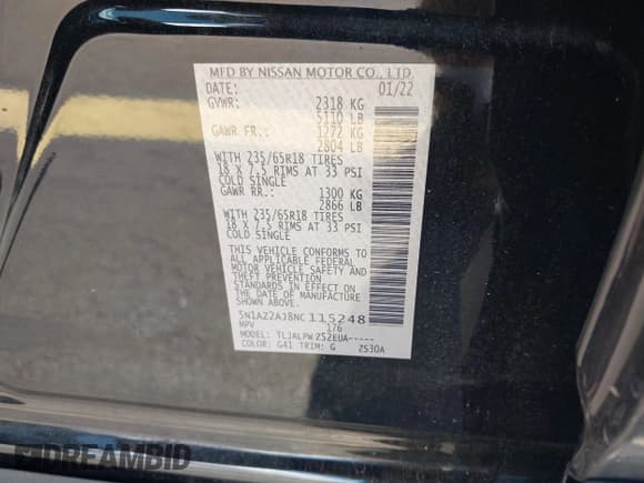 ✅ 2022 Nissan Murano S • VIN: 5N1AZ2AJ8NC115248 • Лот: 43606107. Опубликован ранее на IAAI с пробегом 40 688 миль. Бесплатный доступ к архиву аукционных продаж из США и подробный отчёт об истории автомобиля на DreamBid. Изображение 9.