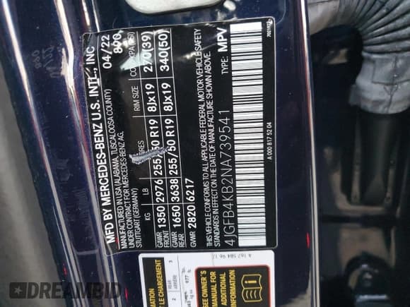 ✅ 2022 Mercedes-Benz GLE 350 • VIN: 4JGFB4KB2NA739541 • Лот: 89656995. Опубликован ранее на Copart с пробегом 27 967 миль. Бесплатный доступ к архиву аукционных продаж из США и подробный отчёт об истории автомобиля на DreamBid. Изображение 13.