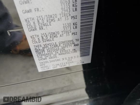 ✅ 2024 Infiniti QX60 Autograph • VIN: 5N1DL1HU5RC353833 • Lot: 56797985. Listed on Copart with 36,548 mi. Free auction sales archive from the USA and detailed vehicle history report at DreamBid. Image 13.