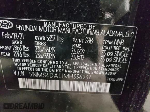 ✅ 2021 Hyundai Santa Fe Limited • VIN: 5NMS4DAL1MH336937 • Lot: 41652143. Wystawiony na Copart z przebiegiem 10 334 mil. Bezpłatny archiwum sprzedaży aukcyjnych z USA i szczegółowy raport historii pojazdu na DreamBid. Zdjęcie 13.