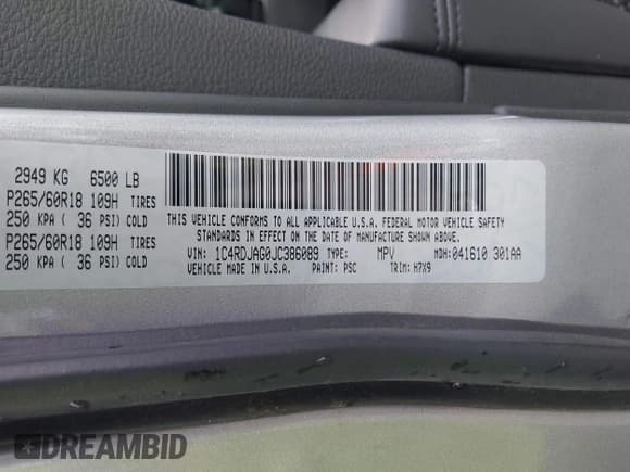 ✅ 2018 Dodge Durango SXT • VIN: 1C4RDJAG0JC386089 • Lot: 43428754. Wystawiony na IAAI z przebiegiem Nie podano. Bezpłatny archiwum sprzedaży aukcyjnych z USA i szczegółowy raport historii pojazdu na DreamBid. Zdjęcie 9.