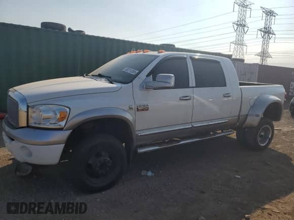 2008 Dodge 3500 Laramie with VIN 3D7MX49A08G156147, listed as a Copart auction lot 80211355 with 371,958 mi miles and Salvage title. Bid and sale history available at DreamBid. Image 1.