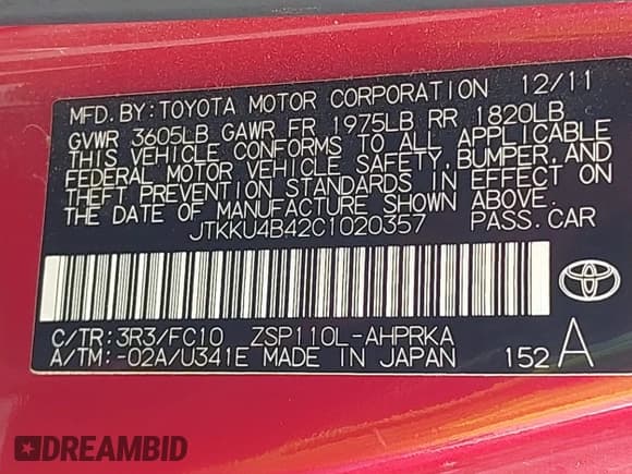 ✅ 2012 Scion xD • VIN: JTKKU4B42C1020357 • Lot: 43266971. Wystawiony na IAAI z przebiegiem 128 082 mil. Bezpłatny archiwum sprzedaży aukcyjnych z USA i szczegółowy raport historii pojazdu na DreamBid. Zdjęcie 9.