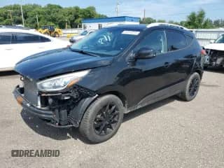 2014 Hyundai Tucson Limited with VIN KM8JUCAG5EU839322, listed as a Copart auction lot 64843015 with 155,956 mi miles and Salvage title. Bid and sale history available at DreamBid. Image 1.