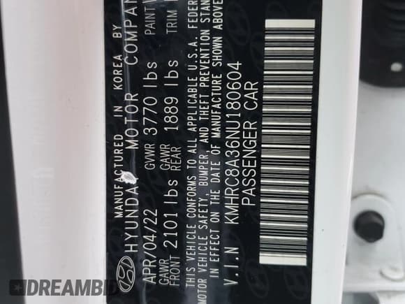 ✅ 2022 Hyundai Venue Limited • VIN: KMHRC8A36NU180604 • Lot: 84219934. Listed on Copart with 39,064 mi. Free auction sales archive from the USA and detailed vehicle history report at DreamBid. Image 13.