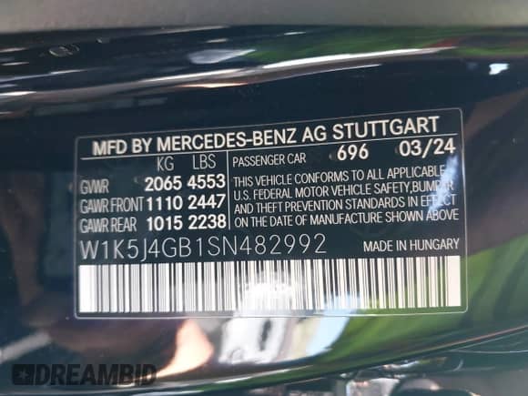 2025 Mercedes-Benz CLA 250 с VIN W1K5J4GB1SN482992, выставлен на аукционе IAAI как лот 42268860 с пробегом 4 537 миль миль и . История ставок и продаж доступна на DreamBid. Изображение 9.