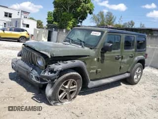 ✅ 2022 Jeep Wrangler Unlimited Sahara • VIN: 1C4HJXEN3NW242458 • Lot: 48148815. Listed on Copart with 26,154 mi. Free auction sales archive from the USA and detailed vehicle history report at DreamBid. Image 1.