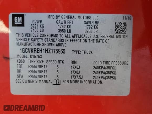 2017 Chevrolet Silverado 1500 LT с VIN 1GCVKREH1HZ175965, выставлен на аукционе Copart как лот 87029495 с пробегом 58 763 миль миль и Списание • Salvage title. История ставок и продаж доступна на DreamBid. Изображение 12.