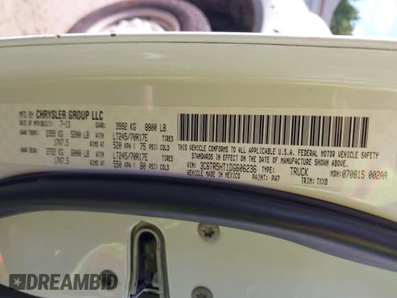 ✅ 2013 Ram 2500 Tradesman • VIN: 3C6TR5HT1DG606236 • Lot: 42689450. Wystawiony na IAAI z przebiegiem 124 001 mil. Bezpłatny archiwum sprzedaży aukcyjnych z USA i szczegółowy raport historii pojazdu na DreamBid. Zdjęcie 9.