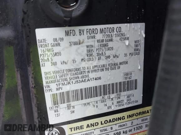 ✅ 2010 Ford Expedition Max Eddie Bauer • VIN: 1FMJK1J53AEA17406 • Лот: 43732170. Опубликован ранее на IAAI с пробегом 201 944 миль. Бесплатный доступ к архиву аукционных продаж из США и подробный отчёт об истории автомобиля на DreamBid. Изображение 9.