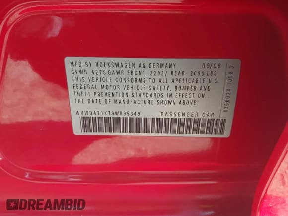 ✅ 2009 Volkswagen Rabbit S • VIN: WVWDA71K79W095349 • Lot: 42048314. Wystawiony na IAAI z przebiegiem 175 509 mil. Bezpłatny archiwum sprzedaży aukcyjnych z USA i szczegółowy raport historii pojazdu na DreamBid. Zdjęcie 9.