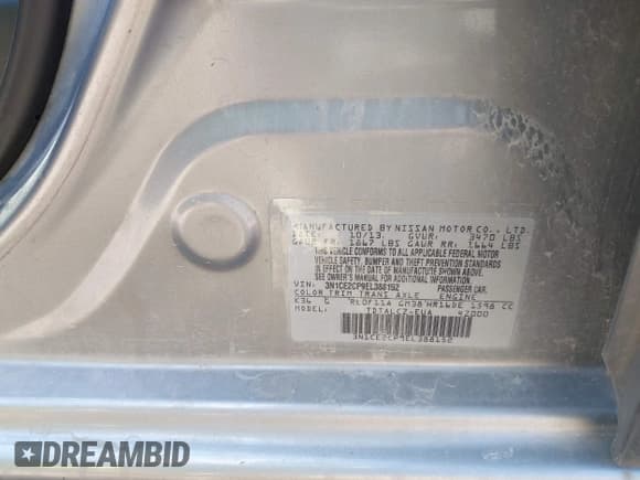 ✅ 2014 Nissan Note S • VIN: 3N1CE2CP9EL388152 • Lot: 43279073. Wystawiony na IAAI z przebiegiem 84 580 mil. Bezpłatny archiwum sprzedaży aukcyjnych z USA i szczegółowy raport historii pojazdu na DreamBid. Zdjęcie 9.