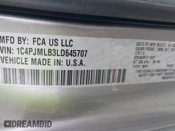 ✅ 2020 Jeep Cherokee Latitude Plus • VIN: 1C4PJMLB3LD645707 • Lot: 43318349. Wystawiony na IAAI z przebiegiem 56 000 mil. Bezpłatny archiwum sprzedaży aukcyjnych z USA i szczegółowy raport historii pojazdu na DreamBid. Zdjęcie 9.