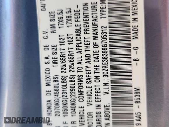 ✅ 2009 Honda CR-V LX • VIN: 3CZRE38399G705312 • Лот: 92532125. Опубликован ранее на Copart с пробегом 151 119 миль. Бесплатный доступ к архиву аукционных продаж из США и подробный отчёт об истории автомобиля на DreamBid. Изображение 14.