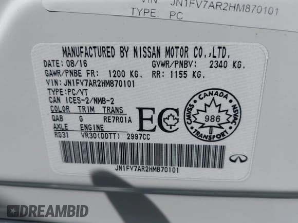 ✅ 2017 Infiniti Q50 Red Sport 400 • VIN: JN1FV7AR2HM870101 • Лот: 43123660. Опубликован ранее на IAAI с пробегом 96 272 миль. Бесплатный доступ к архиву аукционных продаж из США и подробный отчёт об истории автомобиля на DreamBid. Изображение 9.