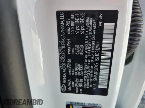 ✅ 2025 Hyundai Santa Fe Calligraphy • VIN: 5NMP5DG11SH051290 • Lot: 84210365. Listed on Copart with 4,533 mi. Free auction sales archive from the USA and detailed vehicle history report at DreamBid. Image 13.