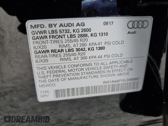 ✅ 2018 Audi SQ5 Premium Plus • VIN: WA1A4AFY5J2055667 • Lot: 80105785. Listed on Copart with 108,110 mi. Free auction sales archive from the USA and detailed vehicle history report at DreamBid. Image 12.