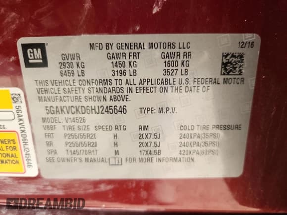 ✅ 2017 Buick Enclave Premium • VIN: 5GAKVCKD6HJ245646 • Lot: 80813325. Wystawiony na Copart z przebiegiem 98 579 mil. Bezpłatny archiwum sprzedaży aukcyjnych z USA i szczegółowy raport historii pojazdu na DreamBid. Zdjęcie 13.