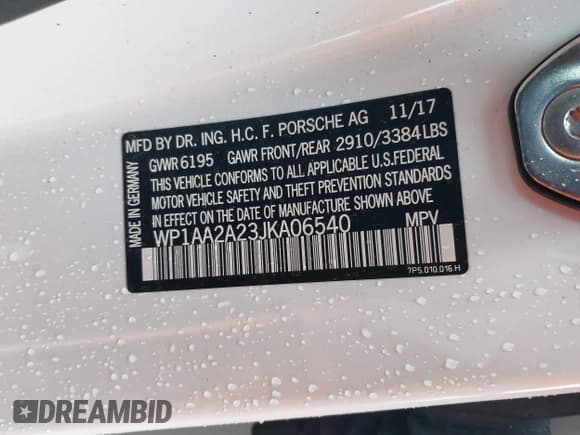 ✅ 2018 Porsche Cayenne • VIN: WP1AA2A23JKA06540 • Lot: 41955536. Wystawiony na IAAI z przebiegiem Nie podano. Bezpłatny archiwum sprzedaży aukcyjnych z USA i szczegółowy raport historii pojazdu na DreamBid. Zdjęcie 9.