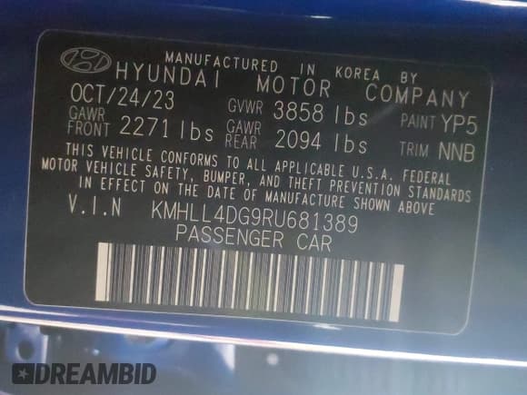 ✅ 2024 Hyundai Elantra SE • VIN: KMHLL4DG9RU681389 • Lot: 42017186. Listed on IAAI with 13,762 mi. Free auction sales archive from the USA and detailed vehicle history report at DreamBid. Image 9.