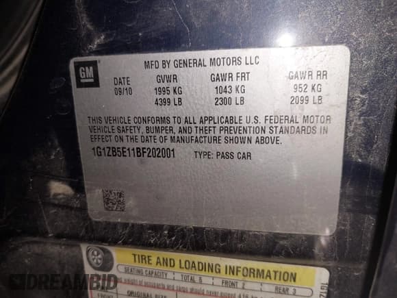 ✅ 2011 Chevrolet Malibu 1LS • VIN: 1G1ZB5E11BF202001 • Lot: 43333544. Wystawiony na IAAI z przebiegiem 159 097 mil. Bezpłatny archiwum sprzedaży aukcyjnych z USA i szczegółowy raport historii pojazdu na DreamBid. Zdjęcie 9.