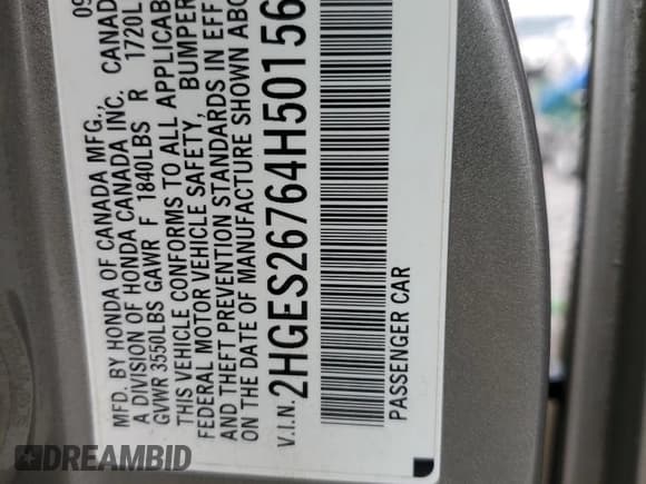 ✅ 2004 Honda Civic EX • VIN: 2HGES26764H501560 • Lot: 89434095. Listed on Copart with 165,668 mi. Free auction sales archive from the USA and detailed vehicle history report at DreamBid. Image 13.