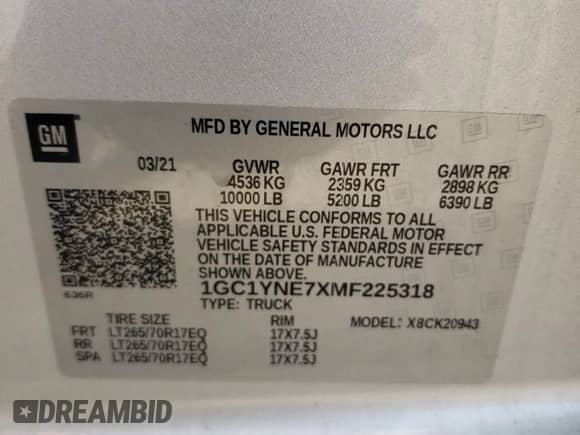 2021 Chevrolet Silverado 2500HD LT z VIN 1GC1YNE7XMF225318, wystawiony jako Copart lot #67528574 z przebiegiem 87 780 mil mil oraz Czysty tytuł • Clean title. Historia ofert i sprzedaży dostępna na DreamBid. Obrazek 12.