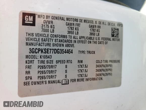 ✅ 2013 Chevrolet Silverado 1500 LT • VIN: 3GCPKSE77DG354464 • Lot: 68135504. Listed on Copart with 255,756 mi. Free auction sales archive from the USA and detailed vehicle history report at DreamBid. Image 12.