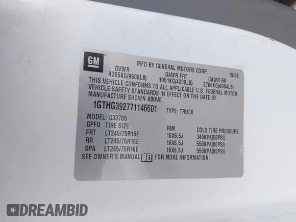 ✅ 2007 GMC Savana • VIN: 1GTHG392771146601 • Лот: 42146340. Опубликован ранее на IAAI с пробегом 313 989 миль. Бесплатный доступ к архиву аукционных продаж из США и подробный отчёт об истории автомобиля на DreamBid. Изображение 8.