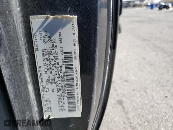 ✅ 1996 Toyota T100 DX • VIN: JT4TN12D6T0019189 • Лот: 78243124. Опубликован ранее на Copart с пробегом 213 674 миль. Бесплатный доступ к архиву аукционных продаж из США и подробный отчёт об истории автомобиля на DreamBid. Изображение 12.