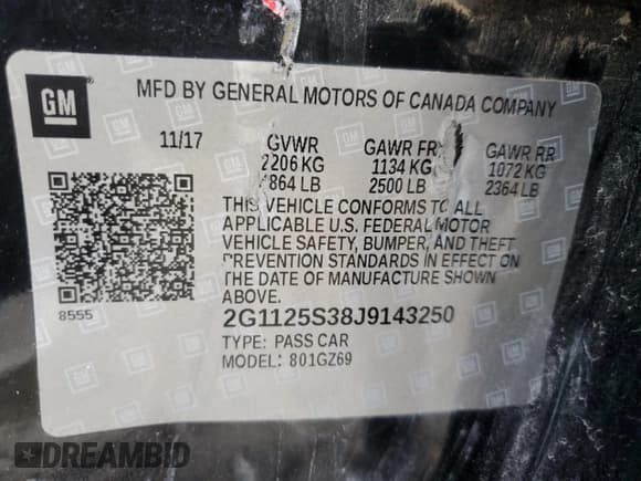 ✅ 2018 Chevrolet Impala Premier • VIN: 2G1125S38J9143250 • Лот: 70878804. Опубликован ранее на Copart с пробегом 112 261 миль. Бесплатный доступ к архиву аукционных продаж из США и подробный отчёт об истории автомобиля на DreamBid. Изображение 14.