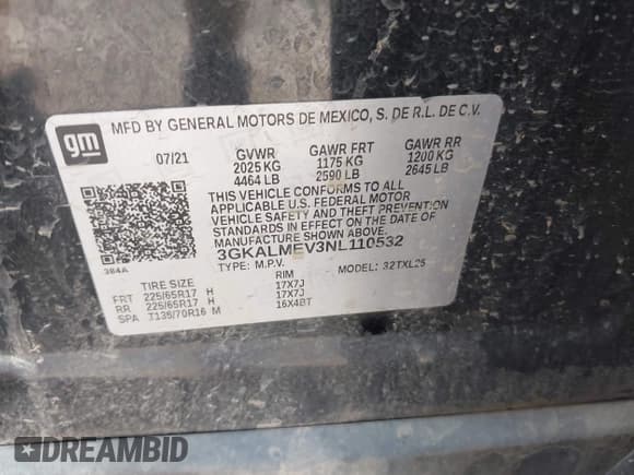 ✅ 2022 GMC Terrain SLE • VIN: 3GKALMEV3NL110532 • Lot: 43031328. Wystawiony na IAAI z przebiegiem 77 298 mil. Bezpłatny archiwum sprzedaży aukcyjnych z USA i szczegółowy raport historii pojazdu na DreamBid. Zdjęcie 9.