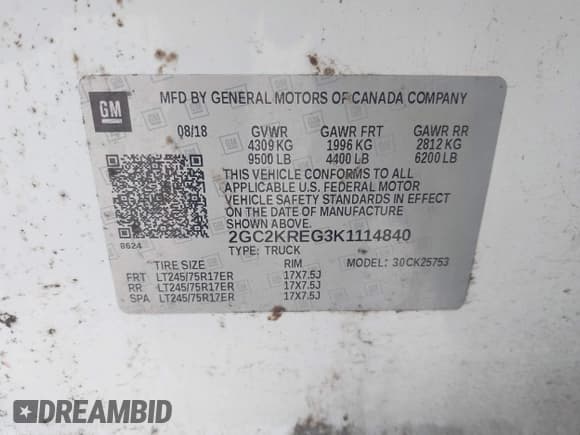 ✅ 2019 Chevrolet Silverado 2500HD Work Truck • VIN: 2GC2KREG3K1114840 • Лот: 43522926. Опубликован ранее на IAAI с пробегом 208 037 миль. Бесплатный доступ к архиву аукционных продаж из США и подробный отчёт об истории автомобиля на DreamBid. Изображение 9.