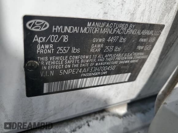 ✅ 2018 Hyundai Sonata SE • VIN: 5NPE24AF3JH700450 • Lot: 66043935. Wystawiony na Copart z przebiegiem Nie podano. Bezpłatny archiwum sprzedaży aukcyjnych z USA i szczegółowy raport historii pojazdu na DreamBid. Zdjęcie 12.