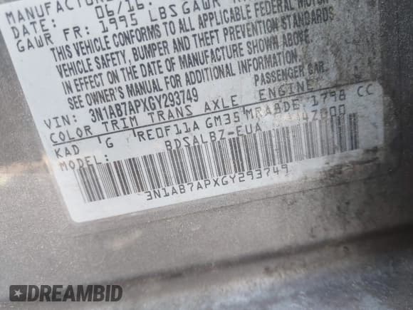 ✅ 2016 Nissan Sentra SV • VIN: 3N1AB7APXGY293749 • Lot: 42450578. Listed on IAAI with 87,295 mi. Free auction sales archive from the USA and detailed vehicle history report at DreamBid. Image 9.