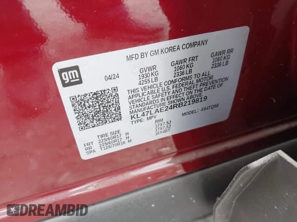 ✅ 2024 Buick Envista Preferred • VIN: KL47LAE24RB219819 • Lot: 43023832. Wystawiony na IAAI z przebiegiem Nie podano. Bezpłatny archiwum sprzedaży aukcyjnych z USA i szczegółowy raport historii pojazdu na DreamBid. Zdjęcie 9.