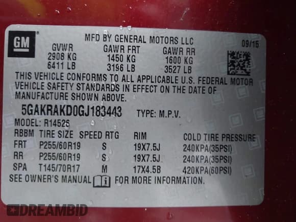 ✅ 2016 Buick Enclave Convenience • VIN: 5GAKRAKD0GJ183443 • Лот: 42106343. Опубликован ранее на IAAI с пробегом 105 867 миль. Бесплатный доступ к архиву аукционных продаж из США и подробный отчёт об истории автомобиля на DreamBid. Изображение 9.