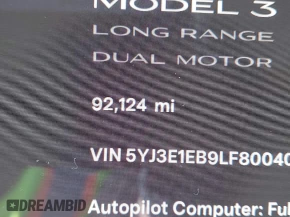 ✅ 2020 Tesla Model 3 Long Range • VIN: 5YJ3E1EB9LF800400 • Lot: 42438843. Wystawiony na IAAI z przebiegiem 92 124 mil. Bezpłatny archiwum sprzedaży aukcyjnych z USA i szczegółowy raport historii pojazdu na DreamBid. Zdjęcie 16.