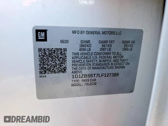 2020 Chevrolet Malibu LS z VIN 1G1ZB5ST7LF127389, wystawiony jako Copart lot #85547165 z przebiegiem 113 773 mil mil oraz Szkoda całkowita • Salvage title. Historia ofert i sprzedaży dostępna na DreamBid. Obrazek 12.