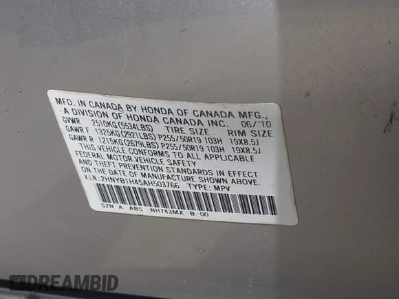 ✅ 2010 Acura ZDX Technology • VIN: 2HNYB1H45AH503766 • Lot: 42367053. Wystawiony na IAAI z przebiegiem 117 236 mil. Bezpłatny archiwum sprzedaży aukcyjnych z USA i szczegółowy raport historii pojazdu na DreamBid. Zdjęcie 9.